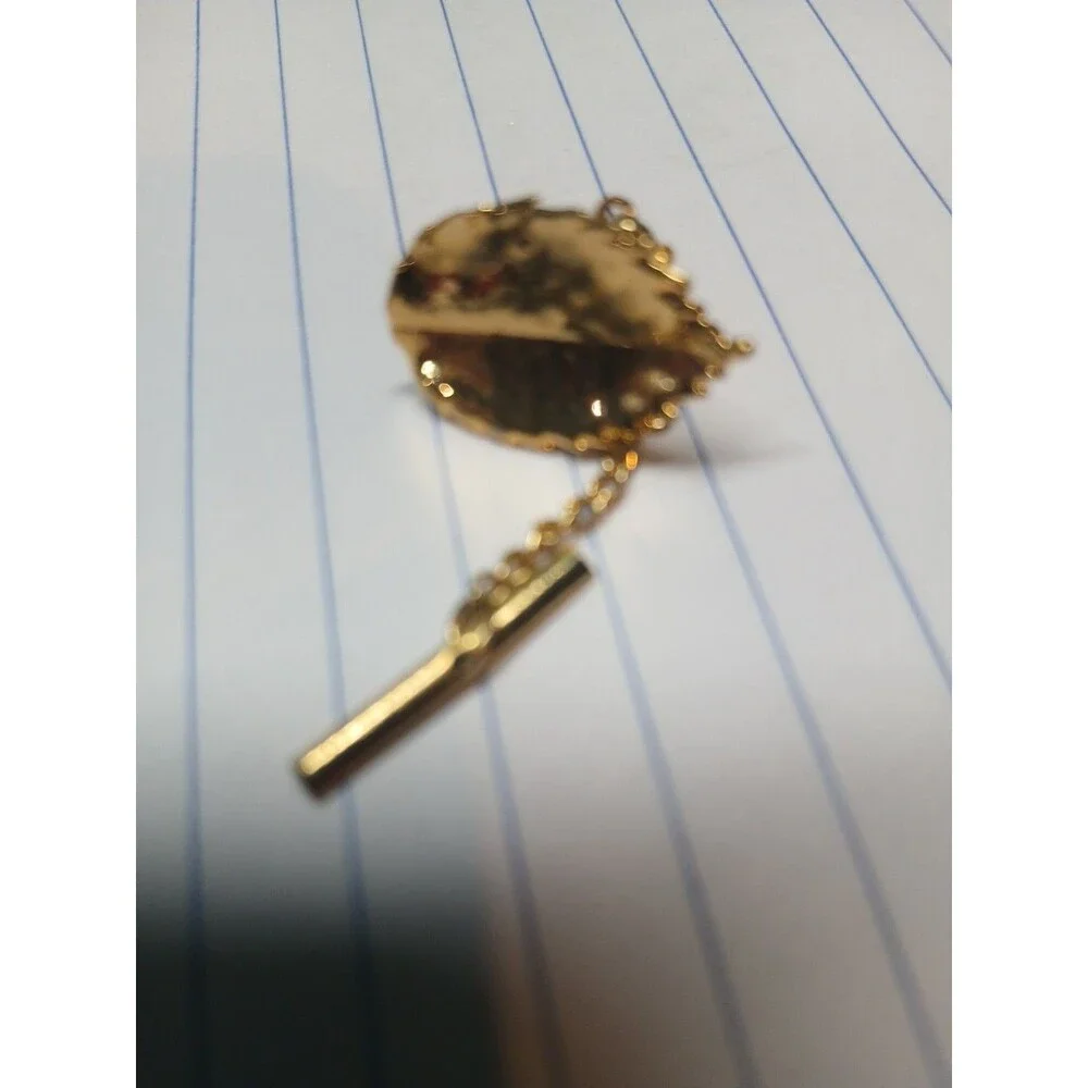 Leaf Tie Tack Pin Goldtone